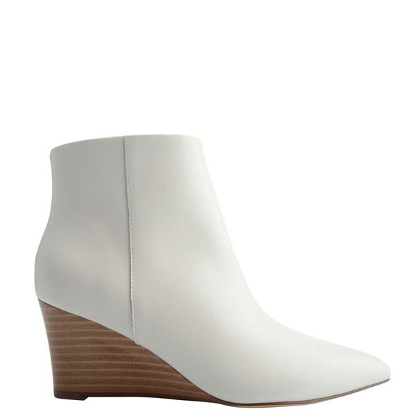 Nine West Carter Wedge White Ankle Boots | South Africa 14Q98-3C00